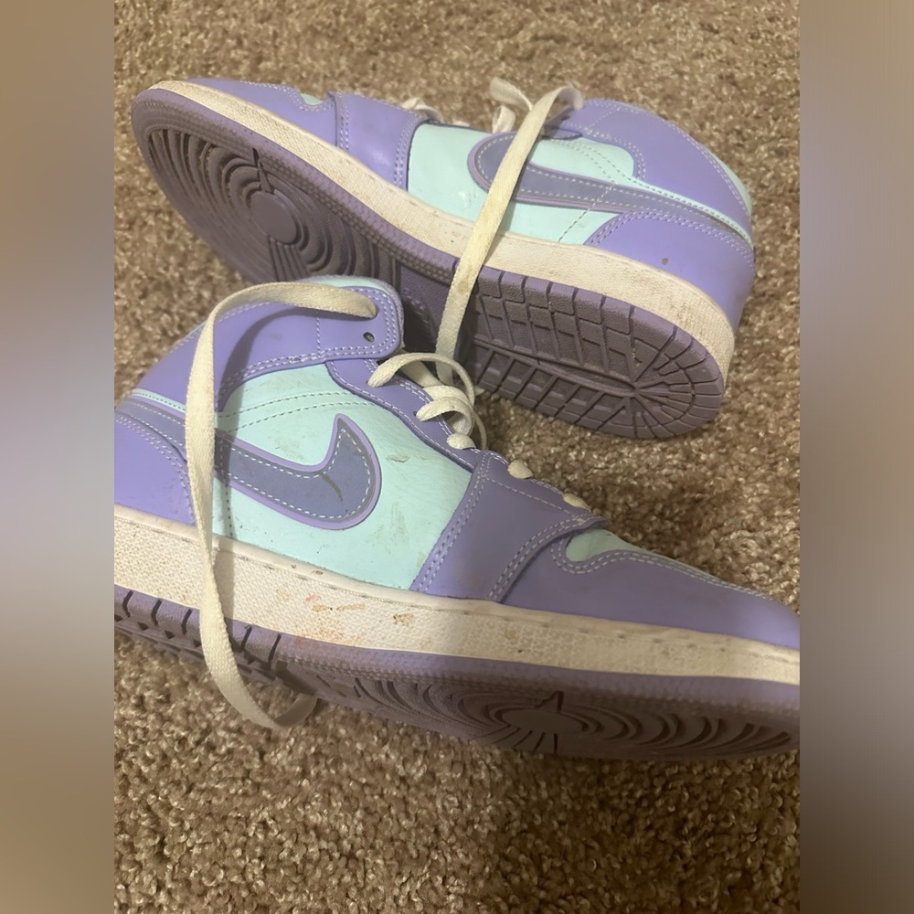 Jordan 1 Mid Purple Aqua - Picture 4 of 10
